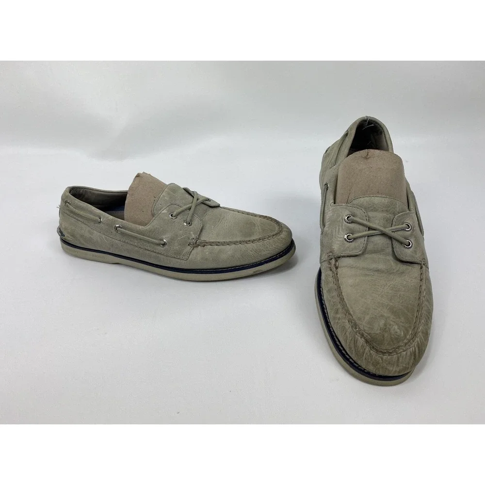 Sperry Men's Gold Cup Grey Leather Welt Boat Shoes Size: 11.5 M